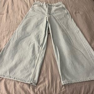 NWOT Free People Laundry Cotton Wide Leg Jeans